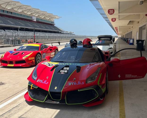 Yellow Ferrari LMP garage