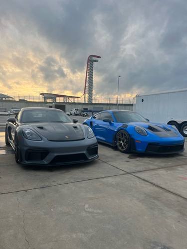 Porsches at COTA sunset