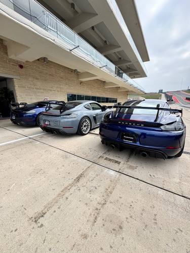 Porsches in COTA pit lane